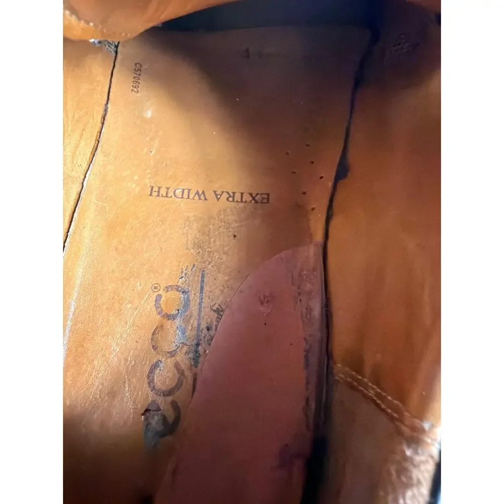 Ecco Shoes Mens Size 41 EU Black Leather Oxford Extra Width Made Portugal